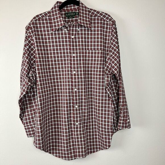 Lauren Ralph Lauren Red Plaid Button Classic Shirt - Picture 1 of 9